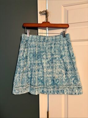 Toad&Co Blue and White Printed Mini Skirt